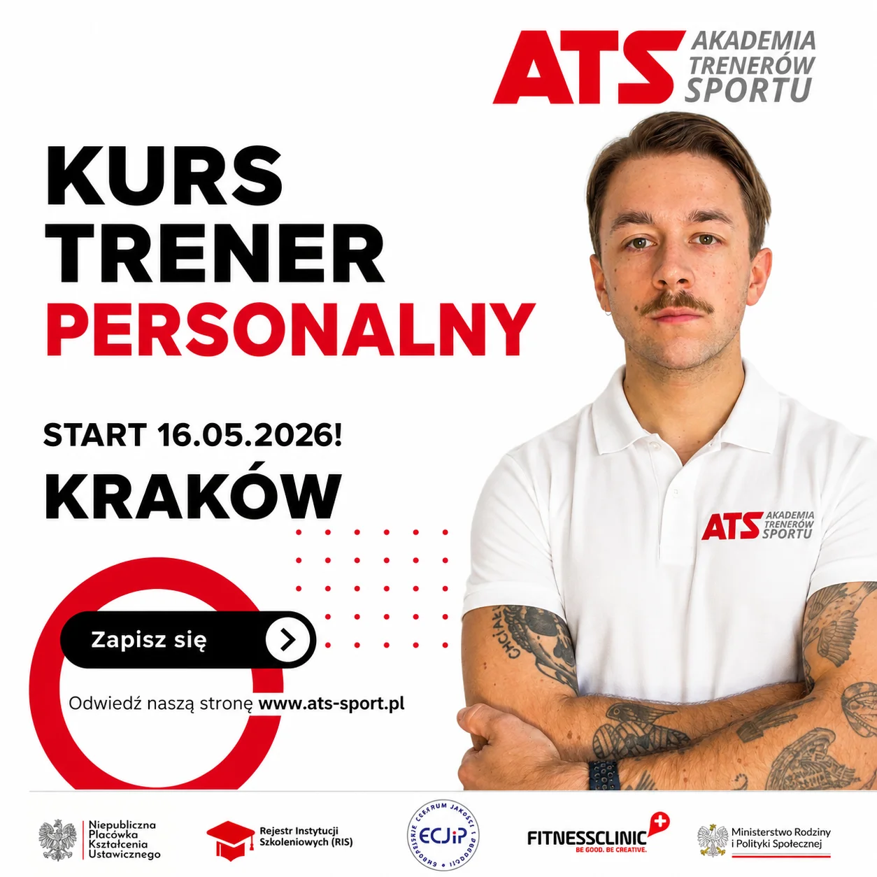 GRUPOWY Kurs trenera personalnego + instruktor siłowni - Kraków (16-05-2026)